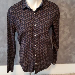 Express Slim Soft Wash Blue Button Down Shirt MD